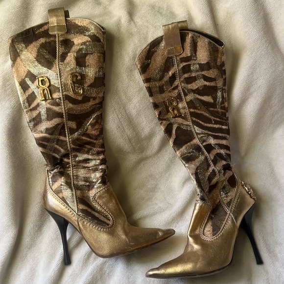 RARE Authentic Vintage Roberto Cavalli Boots **Damaged*** - Picture 1 of 10